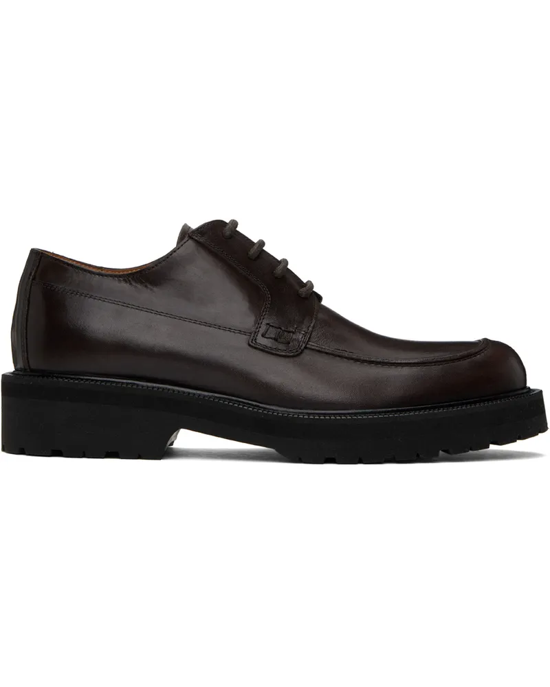 Dries van Noten Brown Moc Toe Derbys Dark