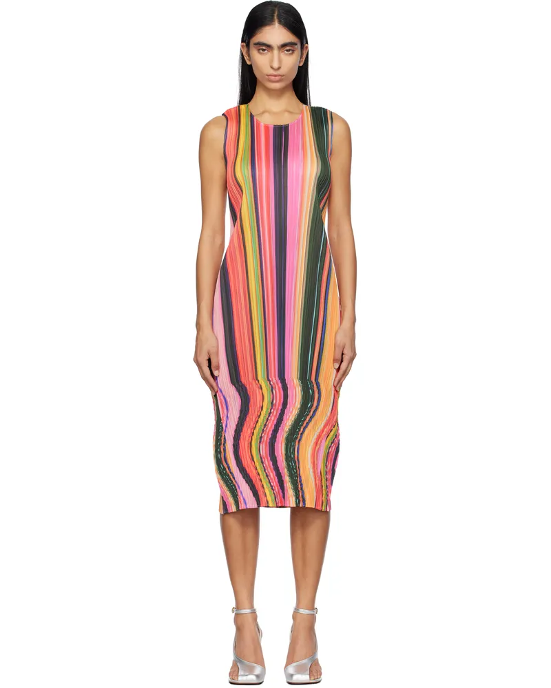 Issey Miyake Multicolor Warp Midi Dress 22