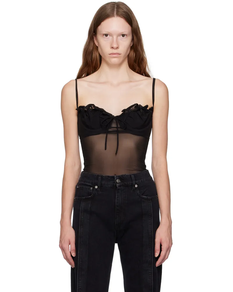 Y/PROJECT Black Wire Brasier Bodysuit Black