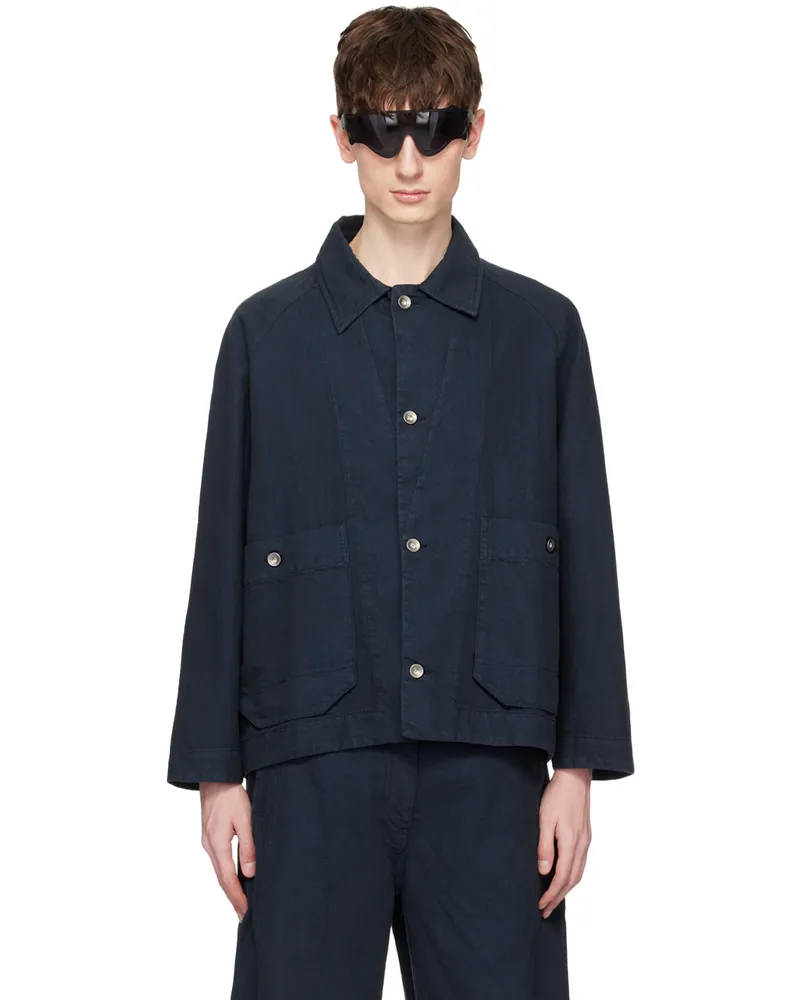 Henrik Vibskov Navy Delivery Denim Jacket Navy