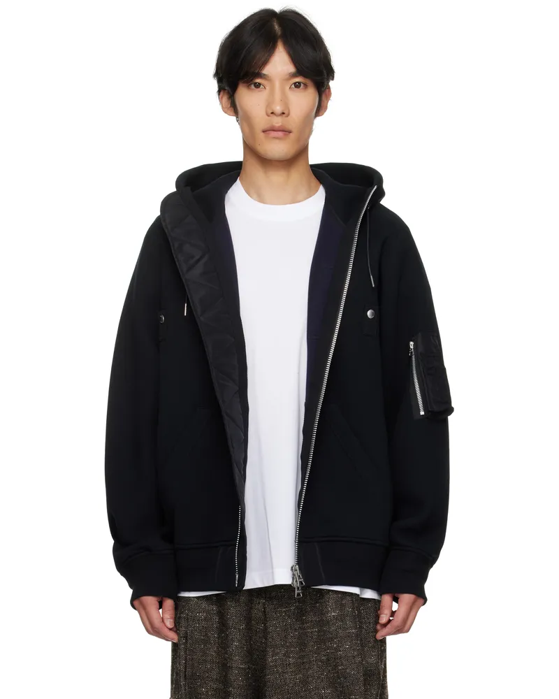 Sacai Black Sponge Sweat Hoodie 001