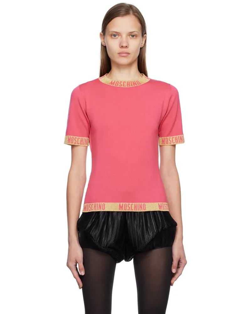 Moschino Pink Jacquard T-Shirt A3211