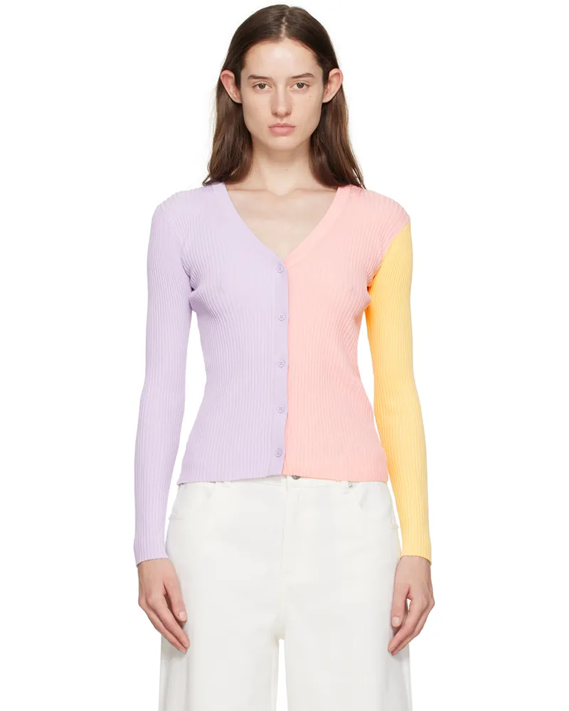 STAUD Purple & Pink Cargo Cardigan Pink
