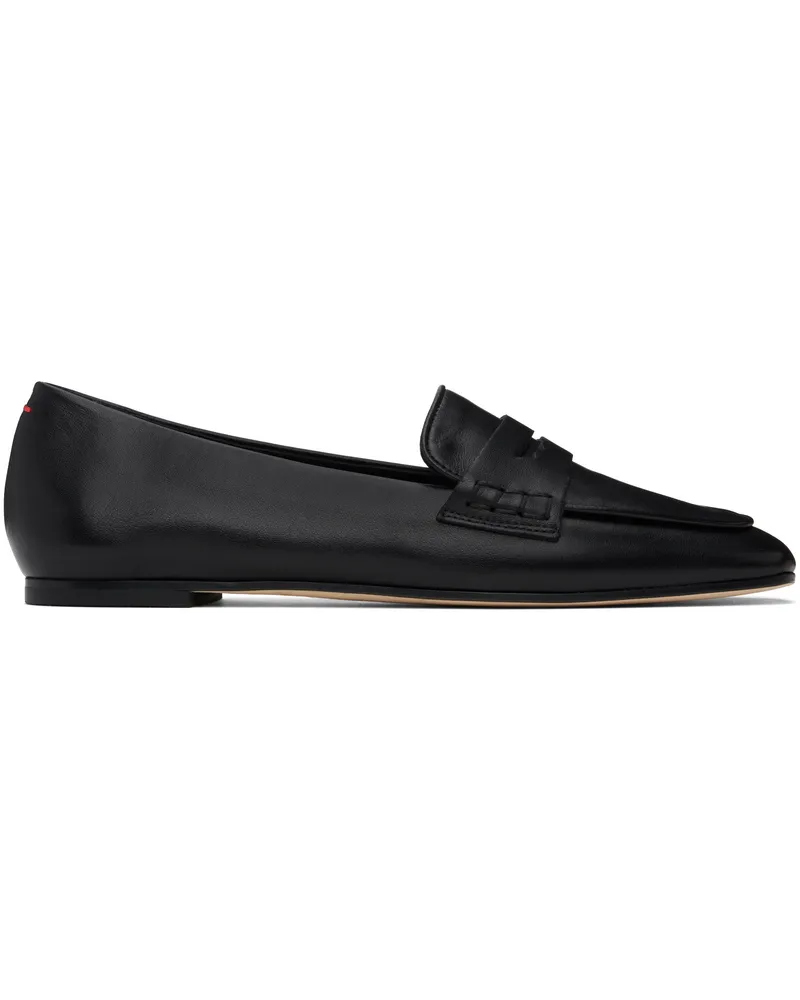aeyde Black Alfie Leather Loafers Black