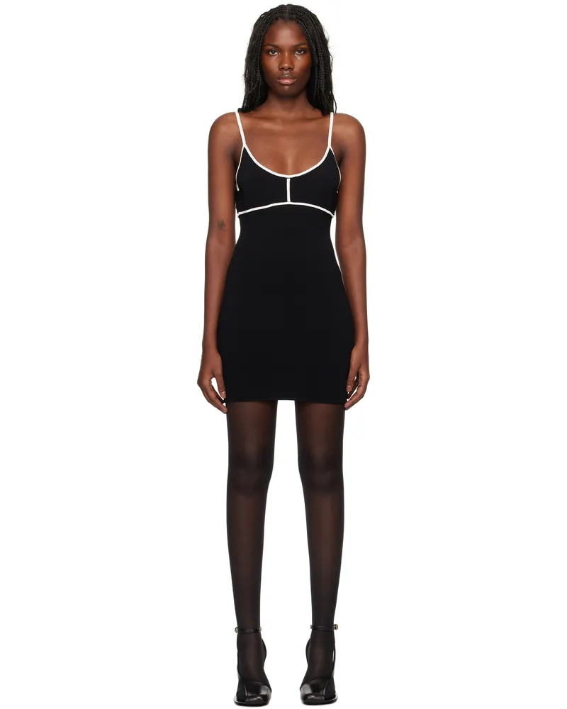 Paris Georgia Black Elemental Colour Contrast Minidress Black