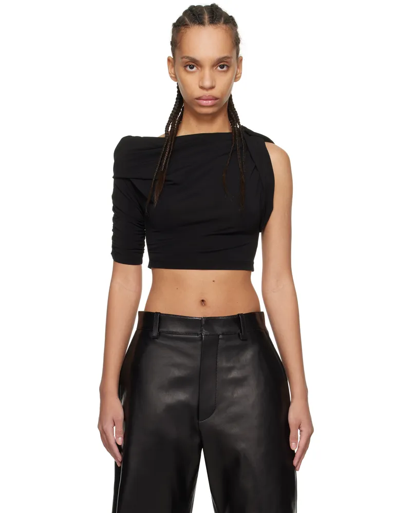Jacquemus Black 'The Drapeado' Top 990