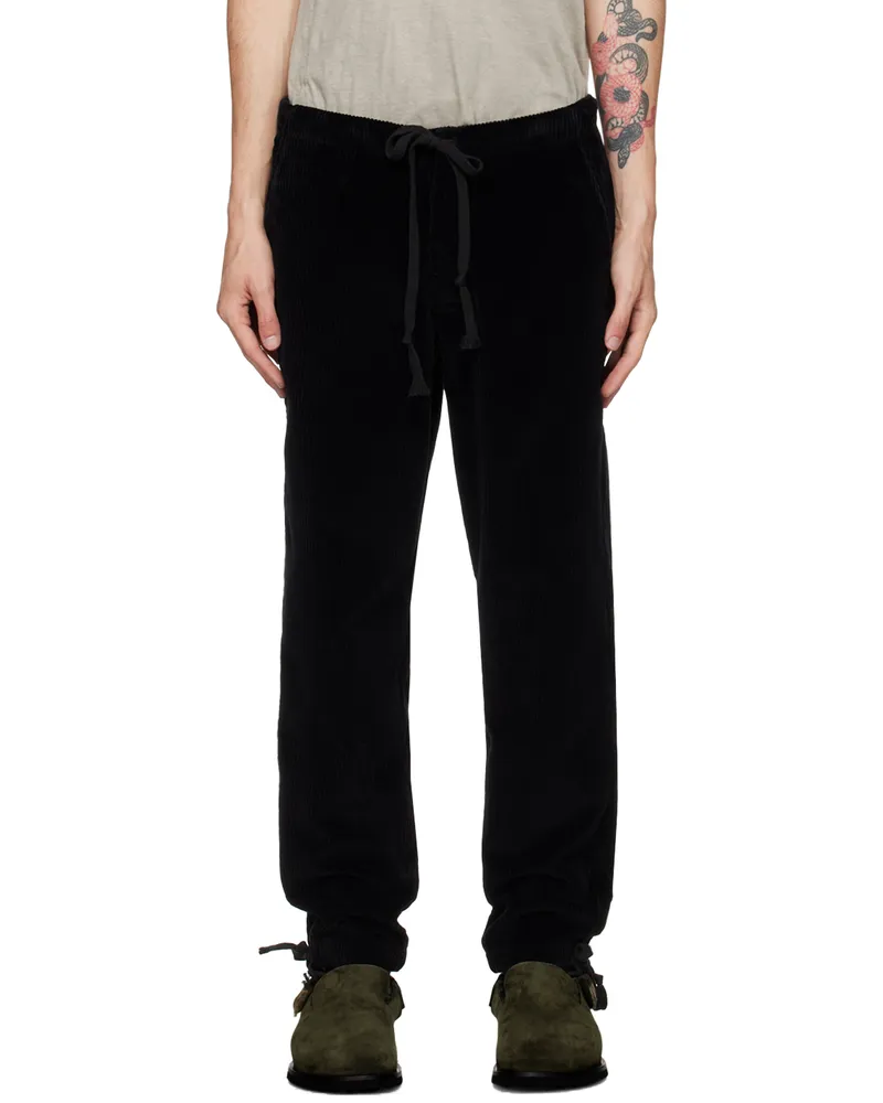 Greg Lauren Black Cord Lounge Pants Black