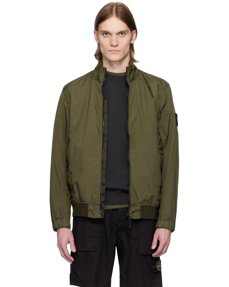 Stone Island Khaki Crinkle Reps R-NY Jacket V0054