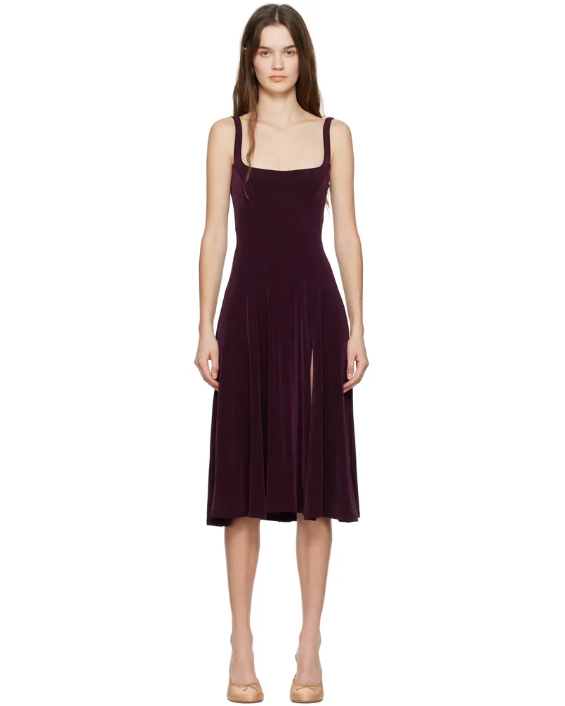 Mirror Palais Purple Linda Supermodel Midi Dress Chianti