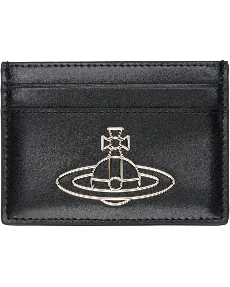 Vivienne Westwood Black Flat Silky Leather Card Holder Aw24-n401