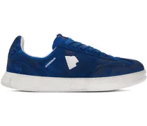 Blue Suede Low-Top Sneakers