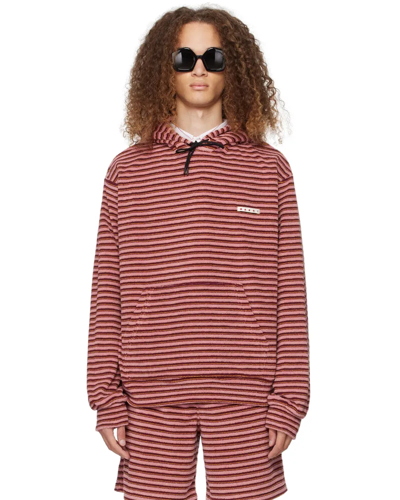 Marni Pink Striped Hoodie Stc13
