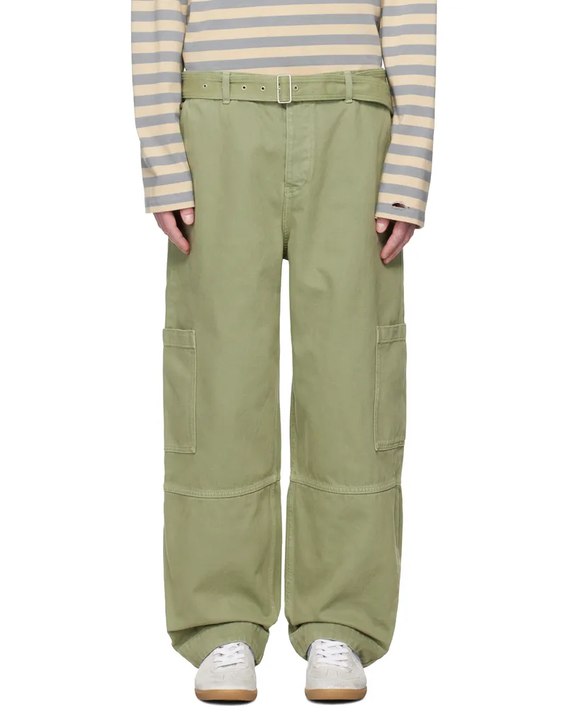 Kitsuné Green Belted Utility Denim Cargo Pants 0077