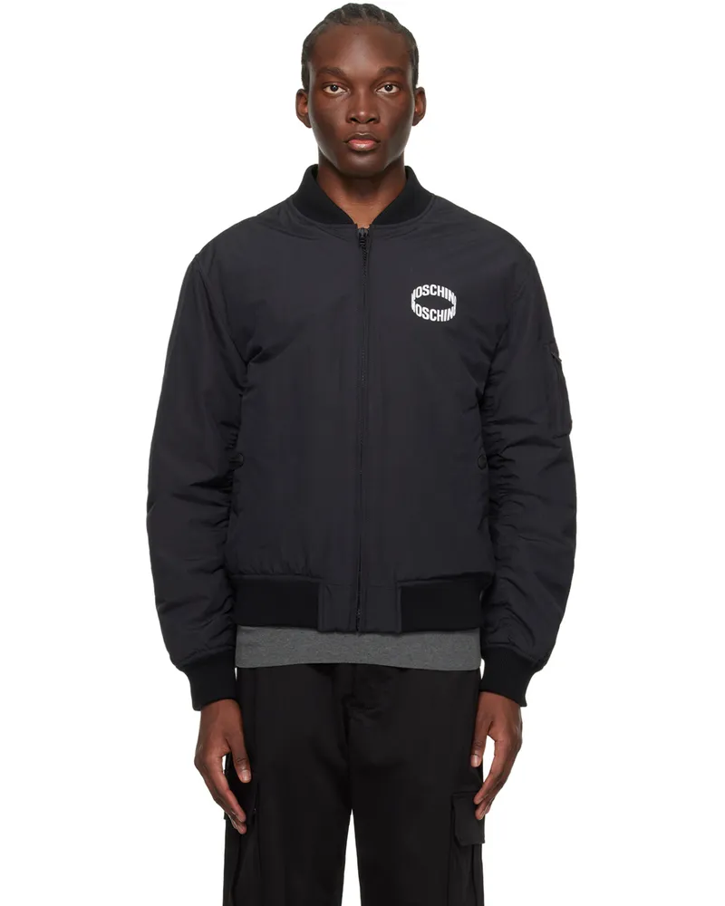Moschino Black Long Bomber Jacket A1555