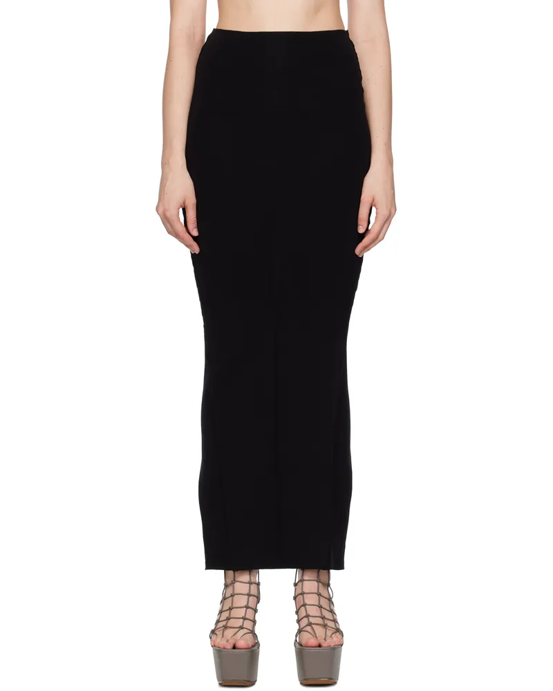 Rick Owens Black Concordians Pillar Maxi Skirt 09