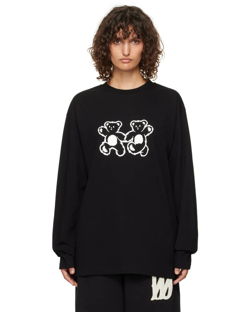 WE 11 DONE Black Teddy Twins T-shirt Black