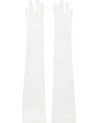 Anna Sui SSENSE Exclusive White Floral Gloves Cream