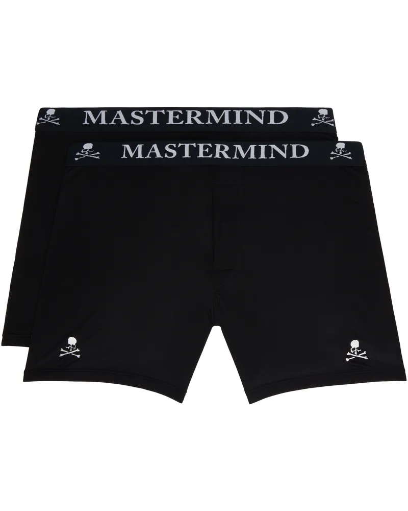 Mastermind World Two-Pack Black Silk Boxers Black