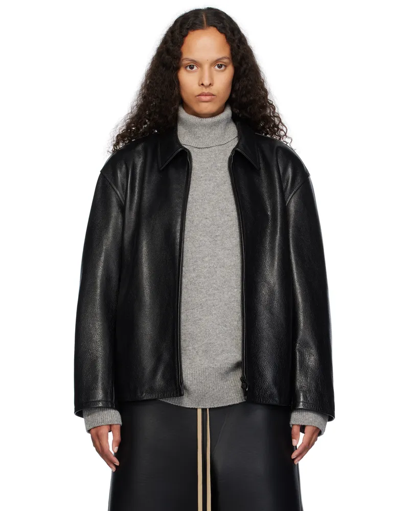 Fear of God Black Rider Leather Jacket Black