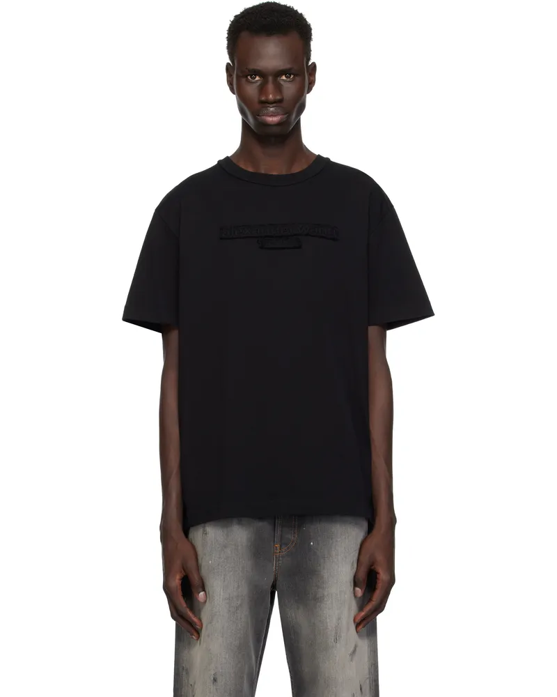 Alexander Wang Black Distressed Logo T-shirt Black