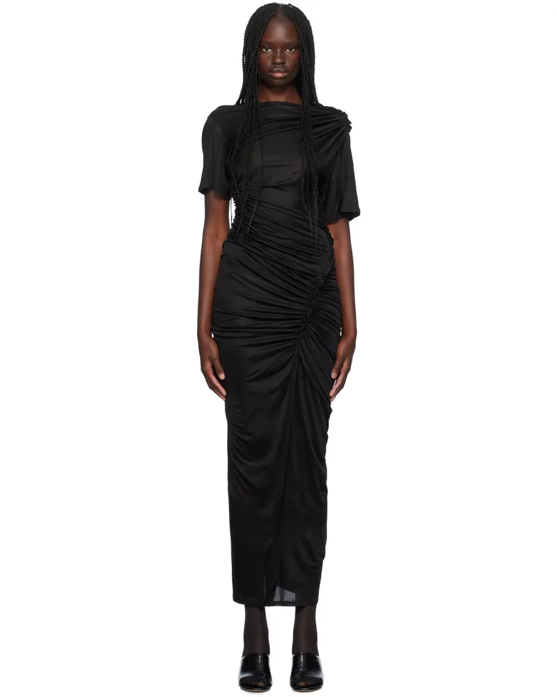 ATLEIN Black Asymmetric Maxi Dress C0114