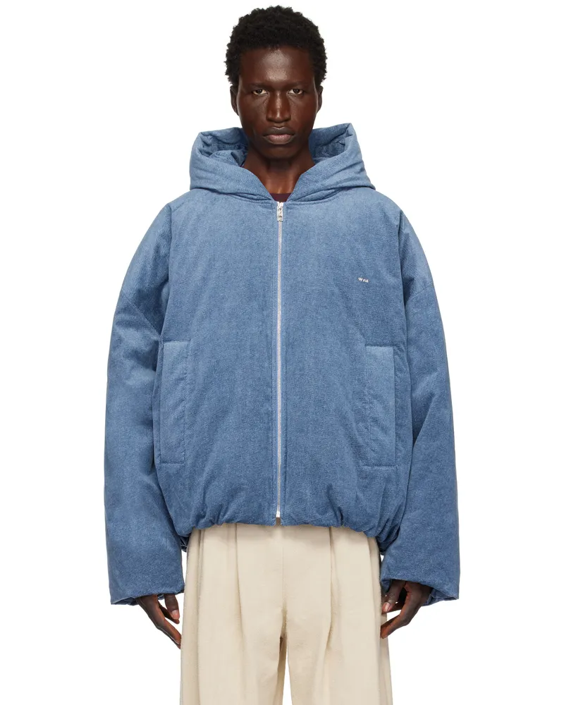 Wooyoungmi Blue Hood Goose Denim Down Jacket 946l