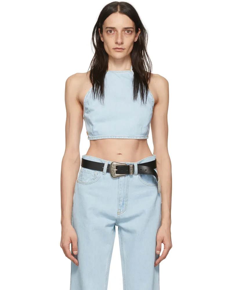 Magda Butrym Blue Cotton Tank Top Blue