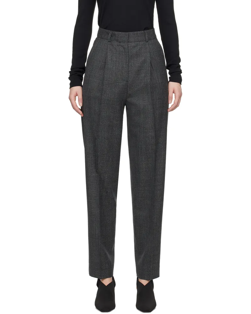 Totême Gray Single-Pleat Trousers 163