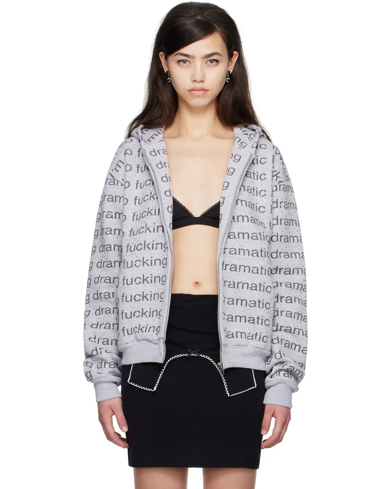 Petra Collins SSENSE Exclusive Gray JennyFax Edition Oversized Hoodie Grey