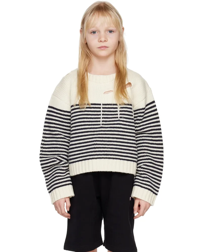 Charles Jeffrey Loverboy SSENSE Exclusive Kids Off-White Stripe Sweater Stripe