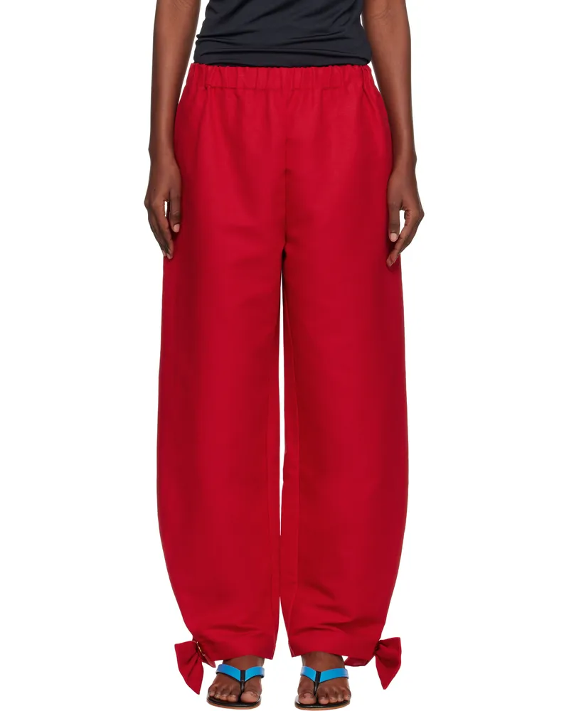 Caro Editions Red Coco With Bows Trousers Red