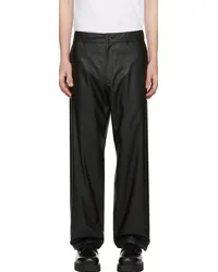 N.HOOLYWOOD Black Wide Faux-Leather Trousers Black