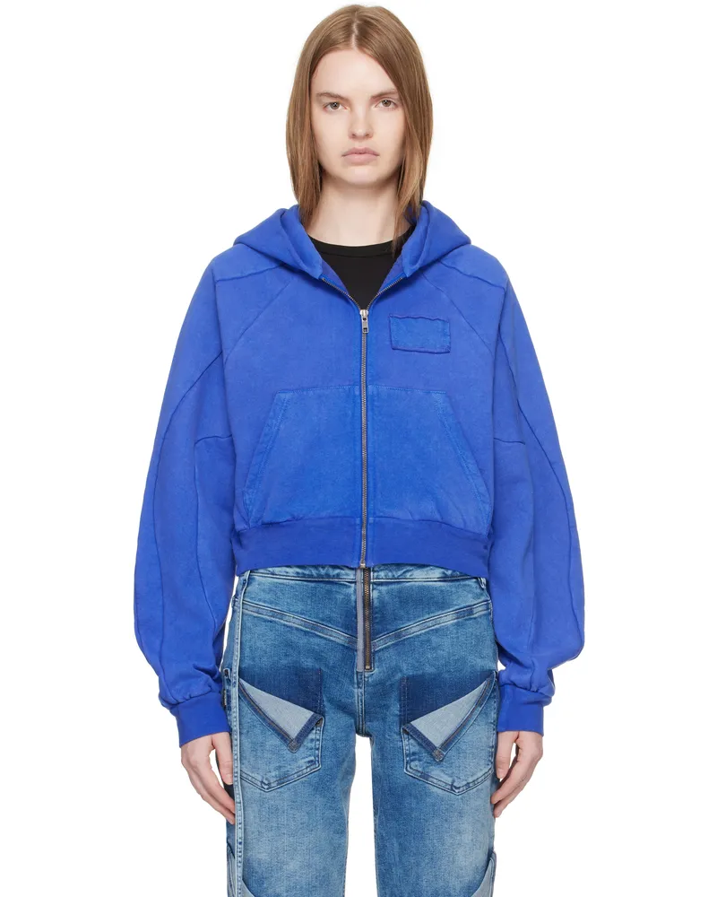 OTTOLINGER Blue Multiline Zip Hoodie Blu