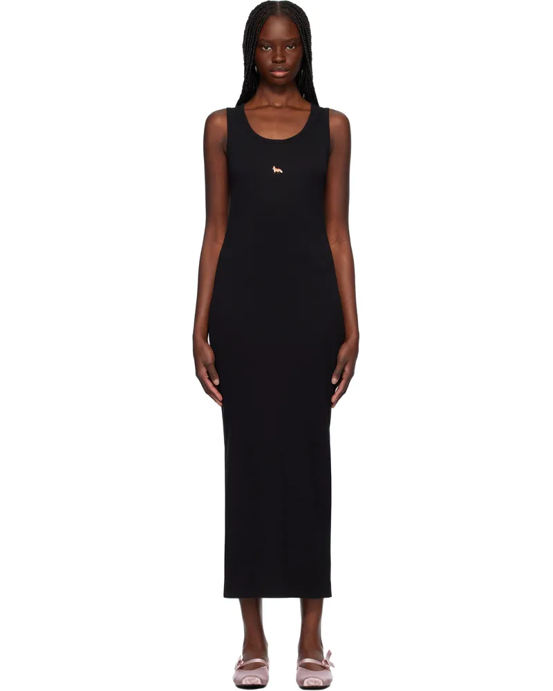 Kitsuné Black Baby Fox Ribbed Tank Midi Dress P199