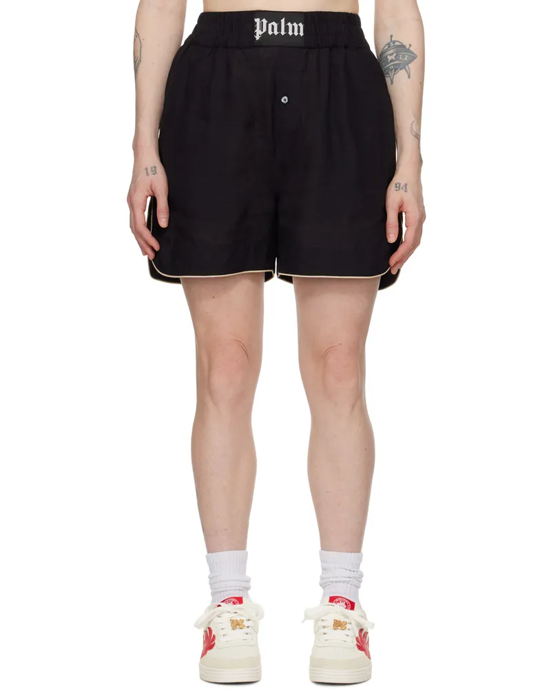 Palm Angels Black Vented Shorts Black