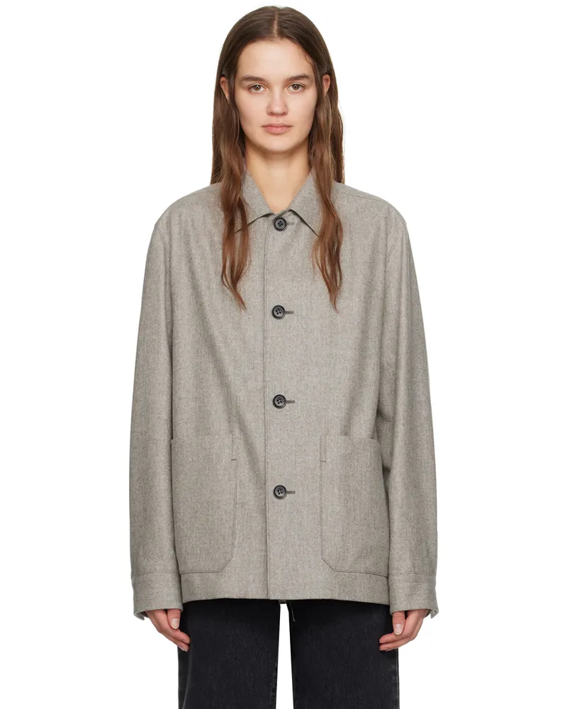 Ermenegildo Zegna Gray Oversized Jacket 032