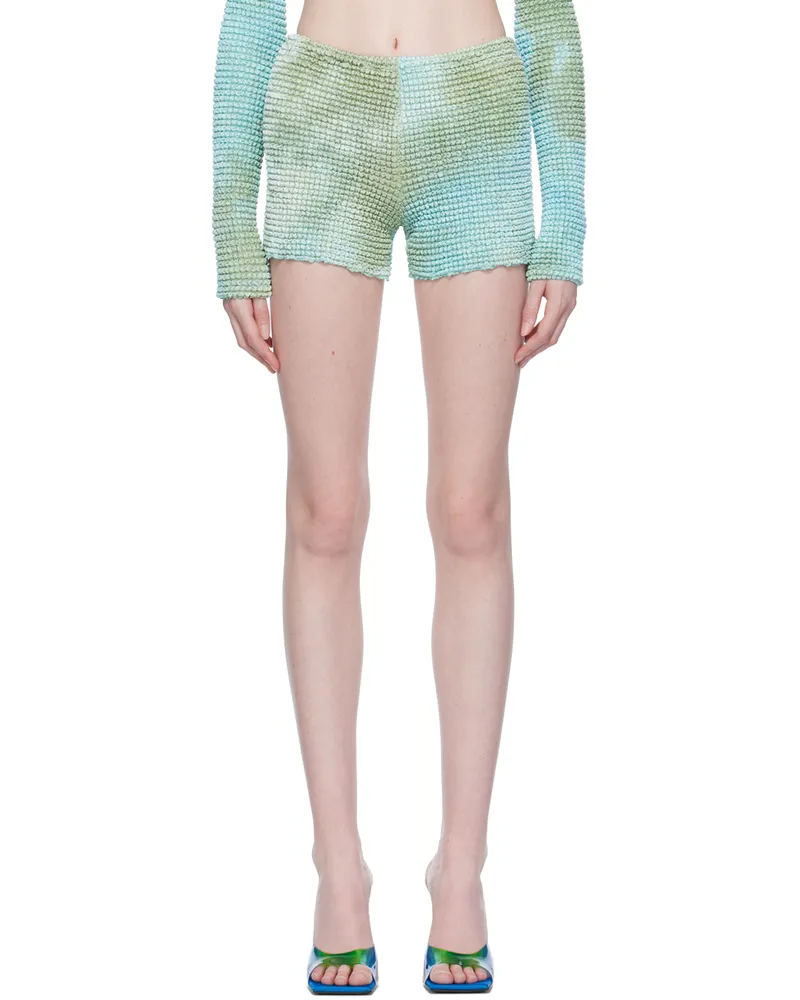 OFF-WHITE Blue Smocked Shorts Light