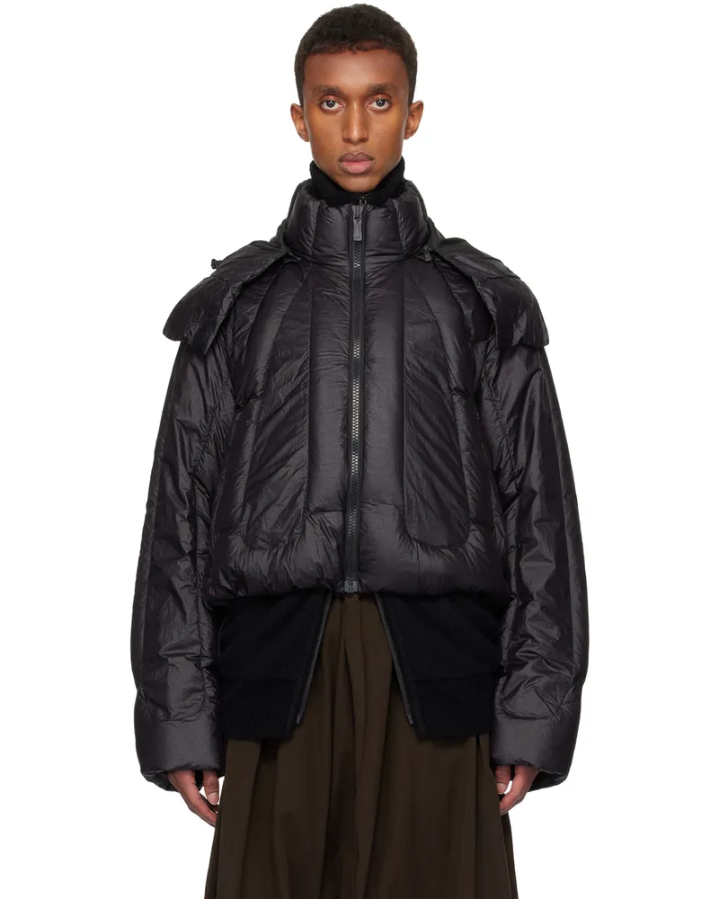A. A. Spectrum Black Heated Down Jacket Black