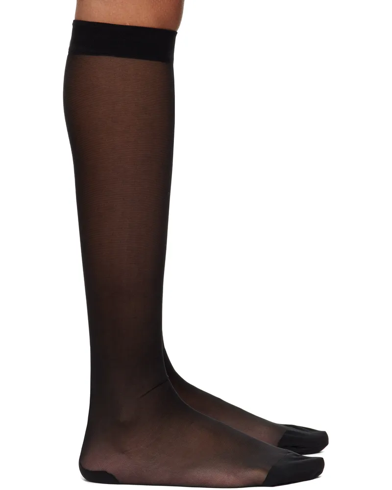 Dolce & Gabbana Three-Pack Black DG Logo Nylon Socks N0000