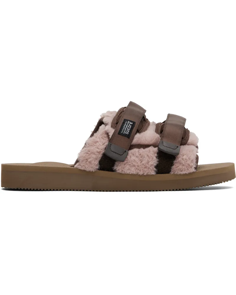 SUICOKE Pink & Brown MOTO-FURab Sandals Pink