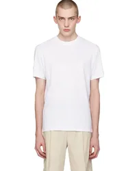 Giorgio Armani White Embroidered T-Shirt Ubianco