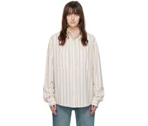 Off-White & Brown Patch Pocket Shirt