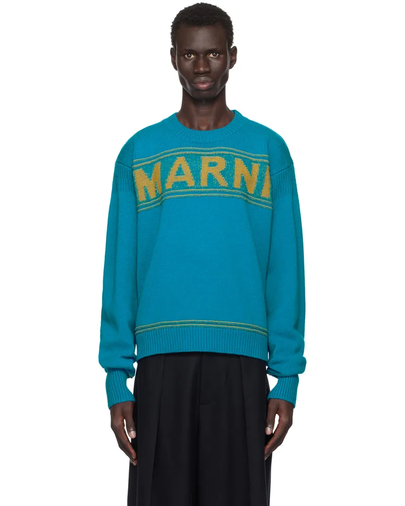 Marni Blue Fisherman Logo Sweater 00b44