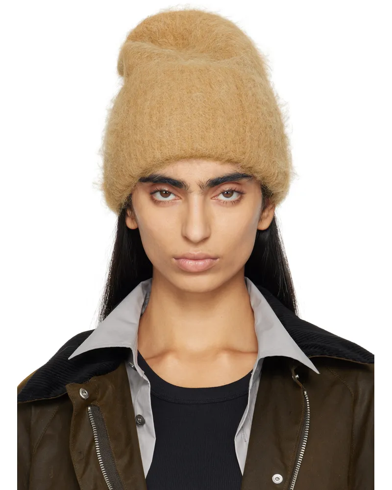 Totême Beige Alpaca Knit Beanie Camel