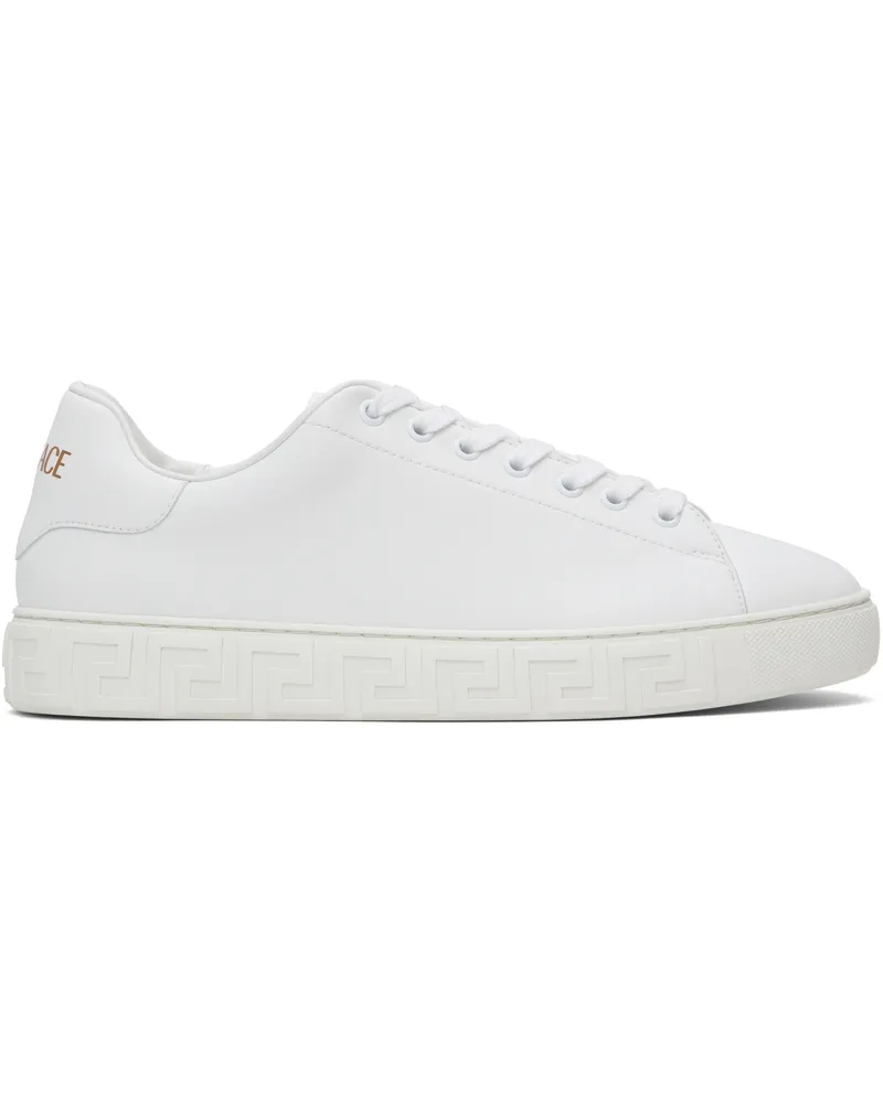Versace White Greca Sneakers 1w010-white