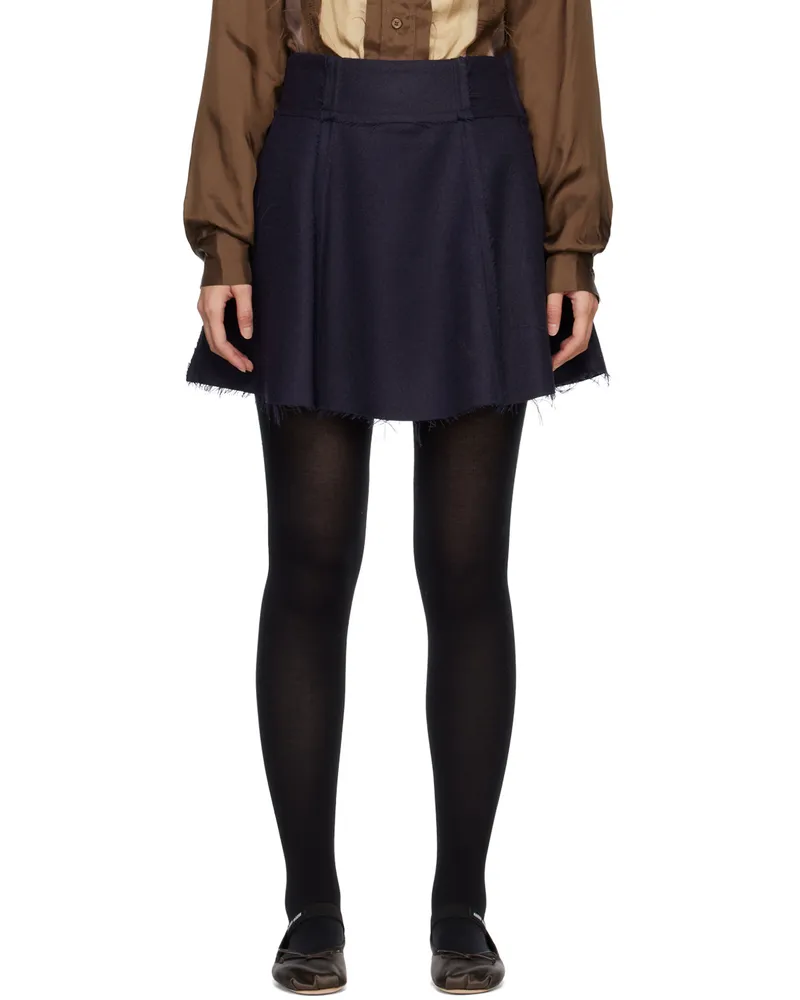 Edward Cuming Navy Reversed Miniskirt Navy