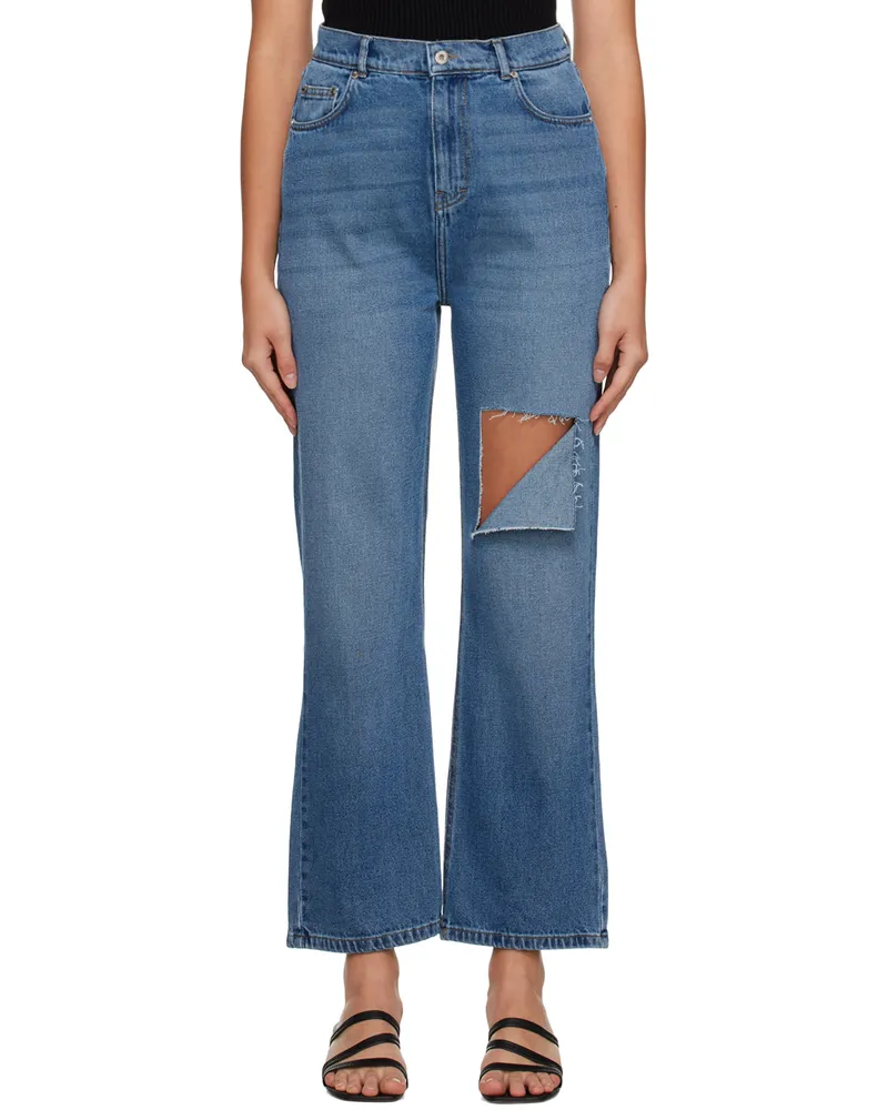 Rokh Blue Distressed Jeans 42