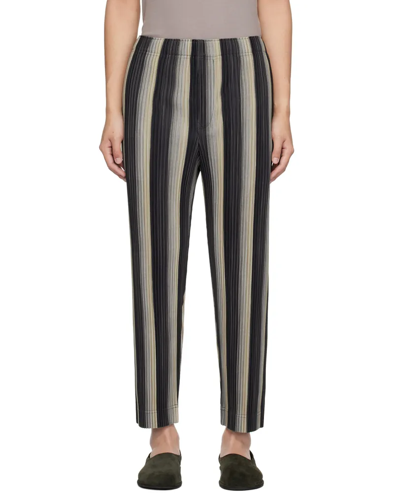 Issey Miyake Black & Beige Ronan Bouroullec Edition RB_Stripes Trousers 15-black