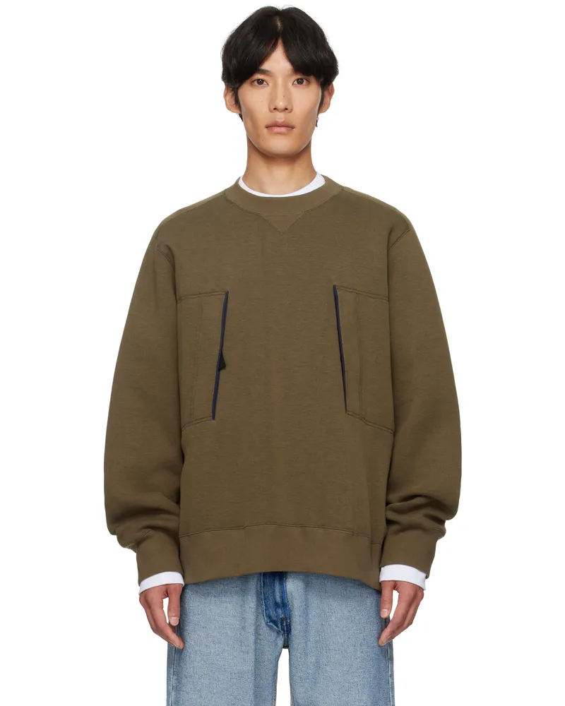 Sacai Khaki Sponge Sweat Sweatshirt 642