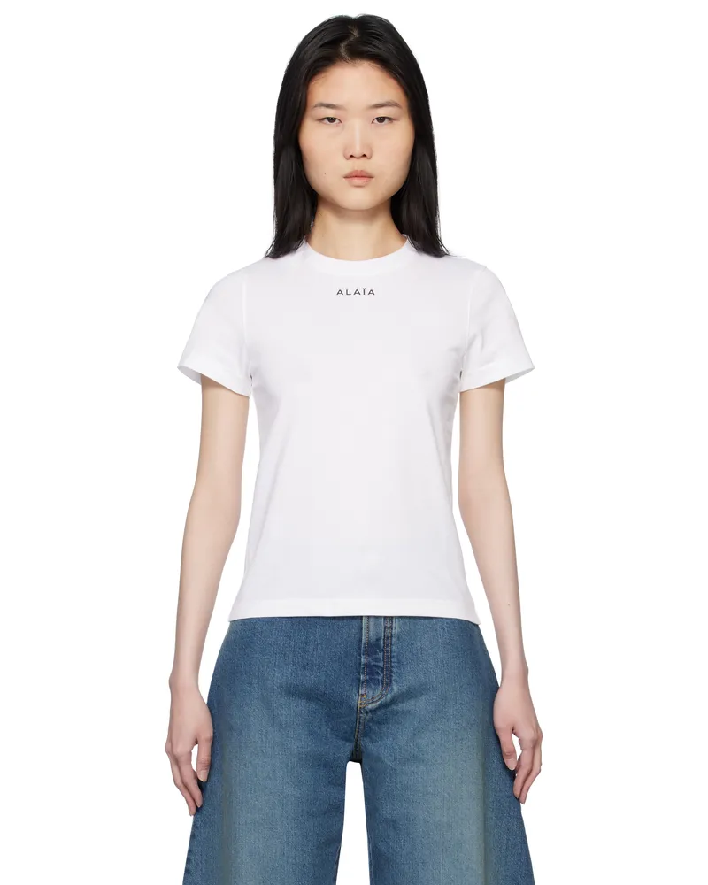 Alaïa White Classic Cotton T-shirt 000